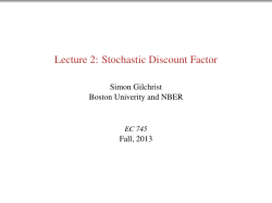 Lecture 2: Stochastic Discount Factor
