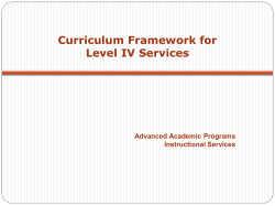 Curriculum Framework for - Fairfax County Public Schools