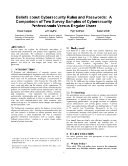 Beliefs about Cybersecurity Rules and Passwords: A