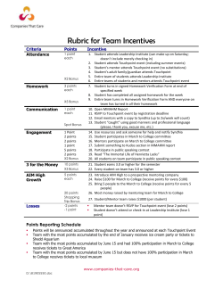Rubric for Team Competition - Center for Companies That Care