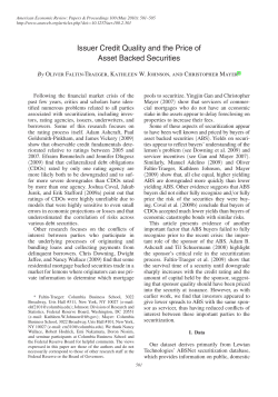 Issuer Credit Quality and the Price of Asset Backed Securities