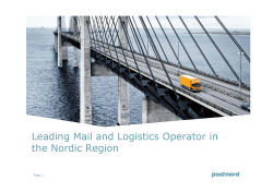 Leading Mail and Logistics Operator in the Nordic Region