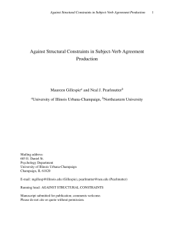 Against Structural Constraints in Subject