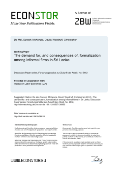 The Demand for, and Consequences of, Formalization among