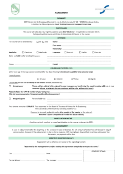 ASSESSMENT QUESTIONNAIRE FOR SEMINAR D1