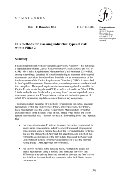 FI`s methods for assessing individual types of risk within Pillar 2