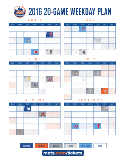 2016 20-GAME WEEKDAY PLAN