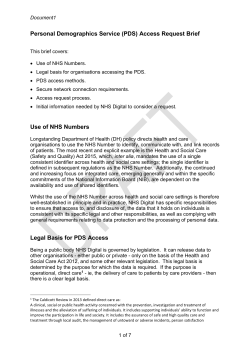PDS Access Request Brief