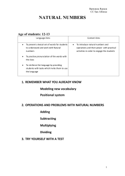 NATURAL NUMBERS