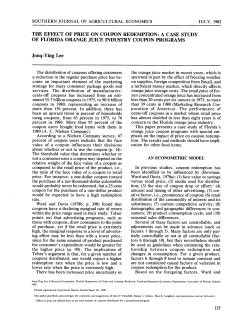 THE EFFECT OF PRICE ON COUPON REDEMPTION: A CASE