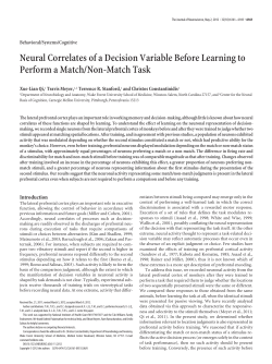 Neural Correlates of a Decision Variable Before Learning to Perform