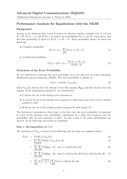 Advanced Digital Communications (EQ2410) Performance