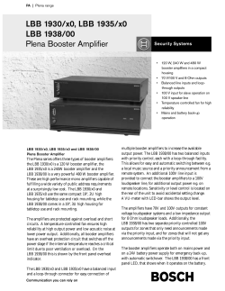 LBB 1930/x0, LBB 1935/x0 LBB 1938/00 Plena Booster Amplifier