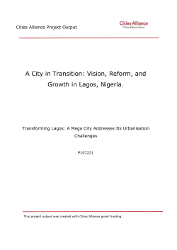 A City in Transition - Vision, Reform, and Growth in Lagos, Nigeria