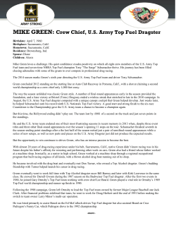 MIKE GREEN: Crew Chief, US Army Top Fuel Dragster