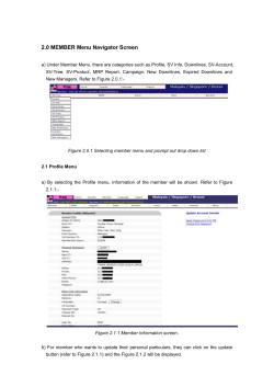 2.0 MEMBER Menu Navigator Screen - EOL