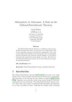 Alternatives vs. Outcomes: A Note on the Gibbard