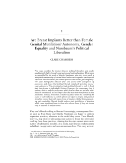 Autonomy, Gender Equality and Nussbaum`s Political Liberalism