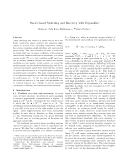 Model-based Sketching and Recovery with Expanders