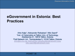 eGovernment in Estonia: Best Practices