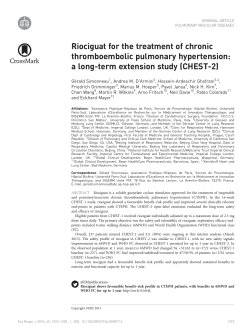 Riociguat for the treatment of chronic thromboembolic pulmonary