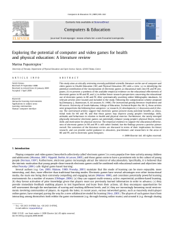 Exploring the potential of computer and video games for health and