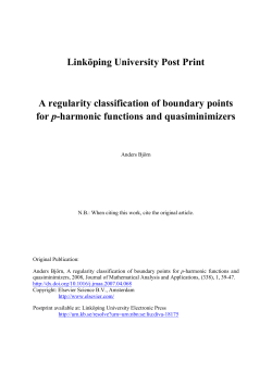 A regularity classification of boundary points for p