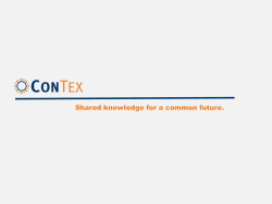 Shared knowledge for a common future. - ConTex