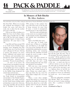In Memory of Bob Ritchie By Alice Andrews In