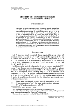 GEOMETRY OF 2-STEP NILPOTENT GROUPS WITH A LEFT