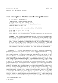 Thin elastic plates: On the core of developable cones