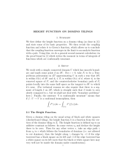 HEIGHT FUNCTION ON DOMINO TILINGS 1. Summary We first