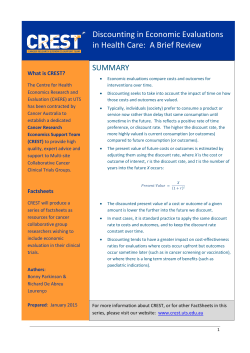 Discounting in Economic Evaluations in Health Care: A