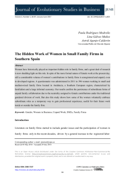 The Hidden Work of Women in Small Family Firms in Southern Spain