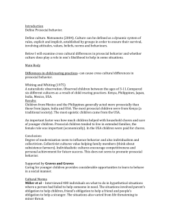 Cross cultural differences in prosocial behaviour