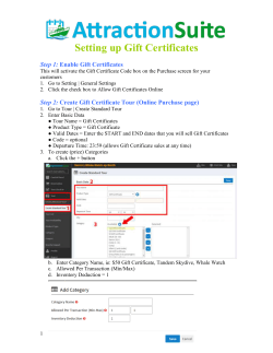 Setting Up Gift Certificates