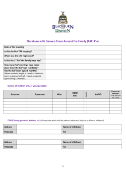 (TAF) Plan - Blackburn with Darwen Council
