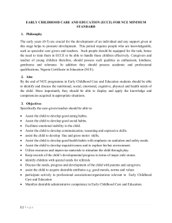 ECCE - Federal College of Education, Zaria