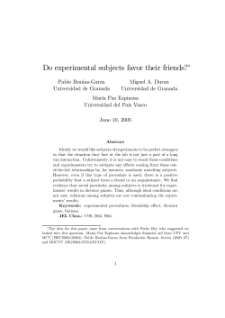 Do experimental subjects favor their friends?