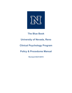 Blue Book - University of Nevada, Reno