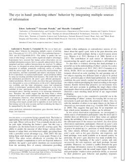 The eye in hand: predicting others` behavior by integrating multiple