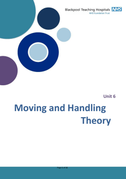 Moving and Handling Theory - Blackpool Teaching Hospitals NHS