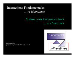 et Humaines Interactions Fondamentales &hellip; et Humaines