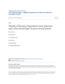 Models of Density‐Dependent Genic Selection and a New Rock