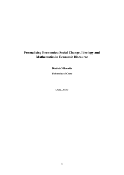Excessive mathematisation and formalization of economic science
