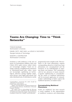 Teams Are Changing: Time to Think Networks