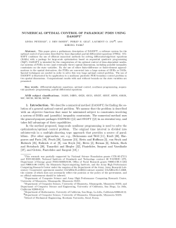 Numerical optimal control of parabolic PDEs using DASOPT.