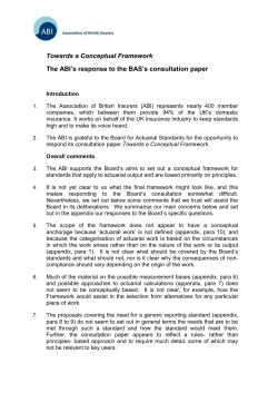 ABI RESPONSE TO CESR CONSULTATION PAPER