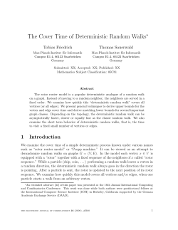 The Cover Time of Deterministic Random Walks&lowast;