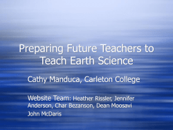 Preparing Future Teachers to Teach Earth Science